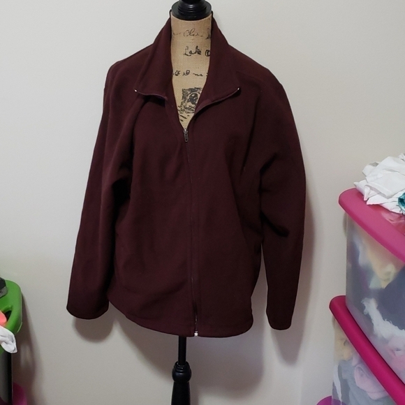 Large Eddie Bauer chocolate brown zip up - Picture 1 of 3